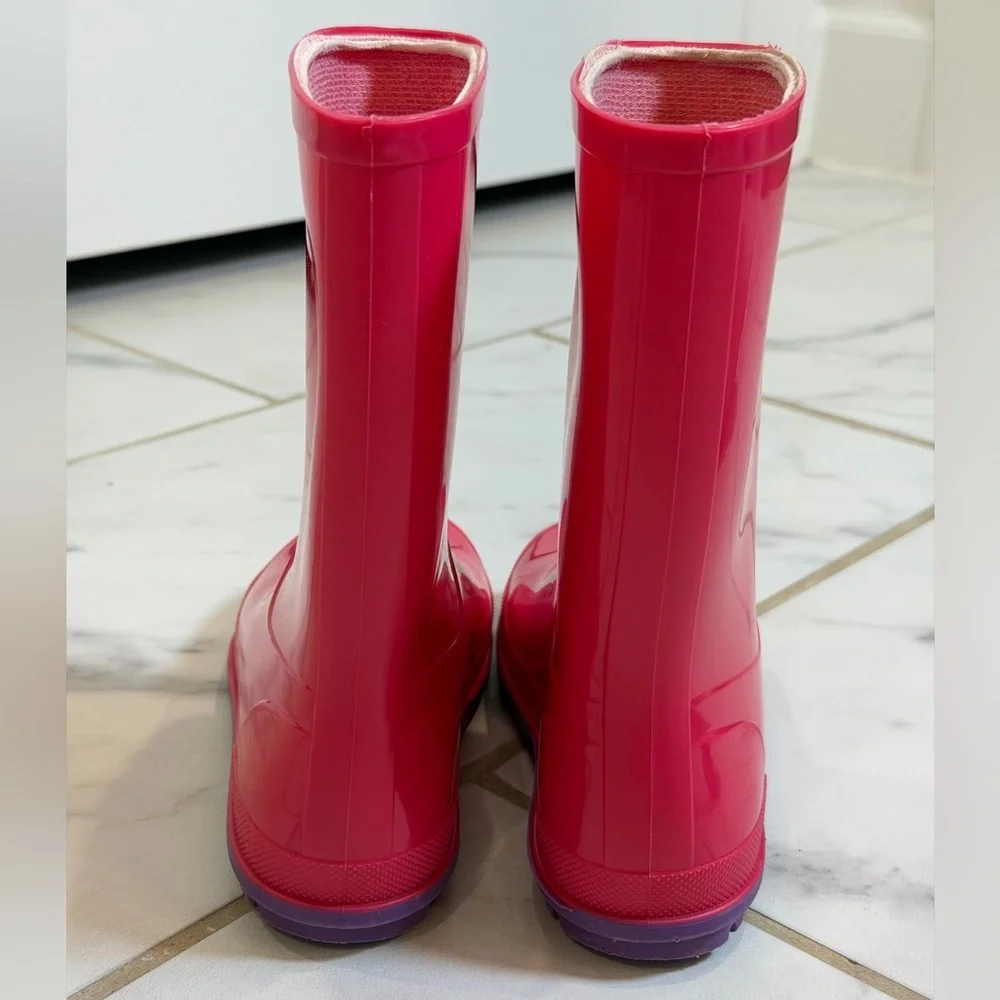 Barbiecore Bright Pink Rain Boots | Wonder Nation Puddle Jumpers | Size 2-3